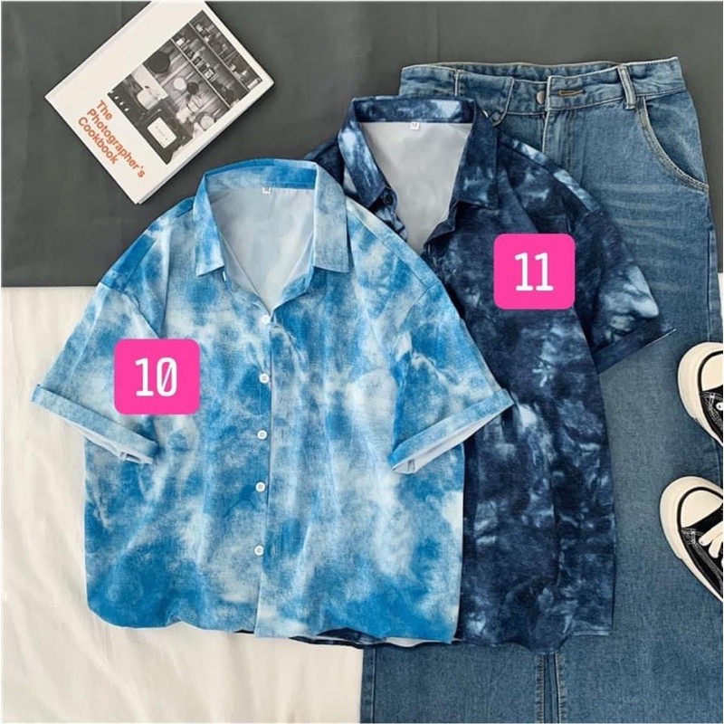 Áo sơ mi hoạ tiết hot trend cá tính cổ sơ mi phom rộng ngắn tay chất liệu mát mẻ loại đẹp phong cách Ulzzang Hàn Quốc | BigBuy360 - bigbuy360.vn