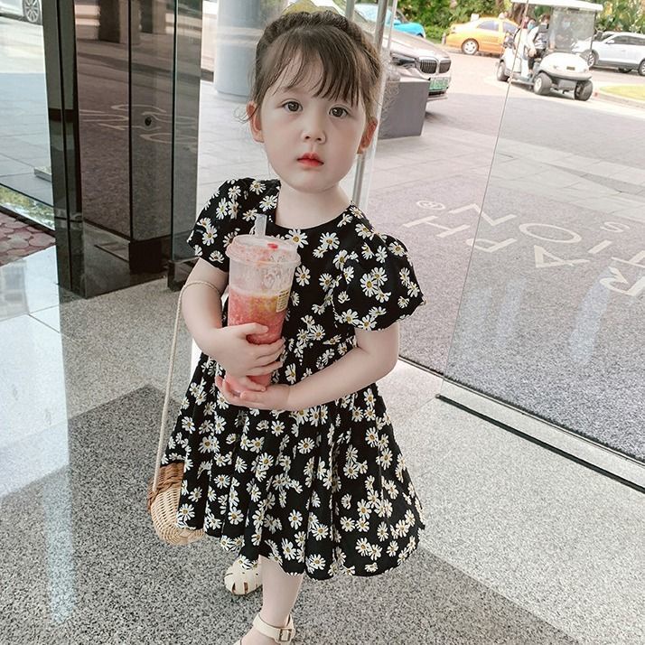 Đầm Công Chúa Chất Liệu Chiffon In Họa Tiết Hoa Cúc Phong Cách Phương Tây Thời Trang Mùa Hè Mới Cho Bé Gái