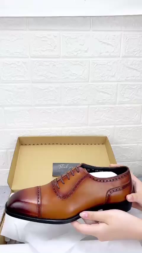 Giày da nam kiểu Oxford cao cấp đế gỗ phíp da bò thật bh 1 năm - Mã T150 | BigBuy360 - bigbuy360.vn