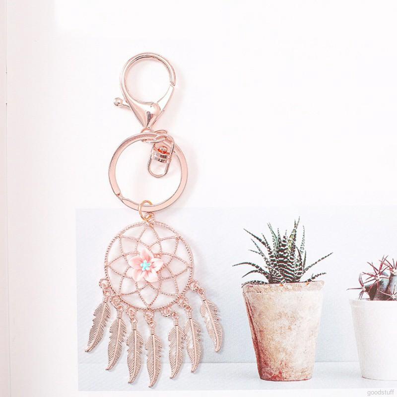 Móc khoá kim loại mặt Dream Catcher phong cách Bohomian thanh lịch