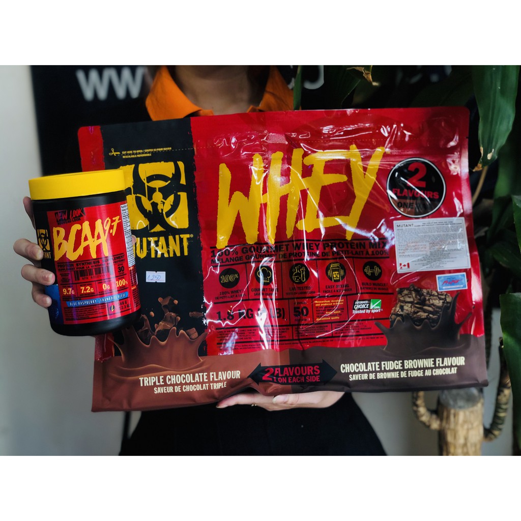 Combo Sữa Tăng Cơ Mutant Whey Protein 4Lbs -1.8kg Và BCAA Mutant 30 Serving [DATE 2023]