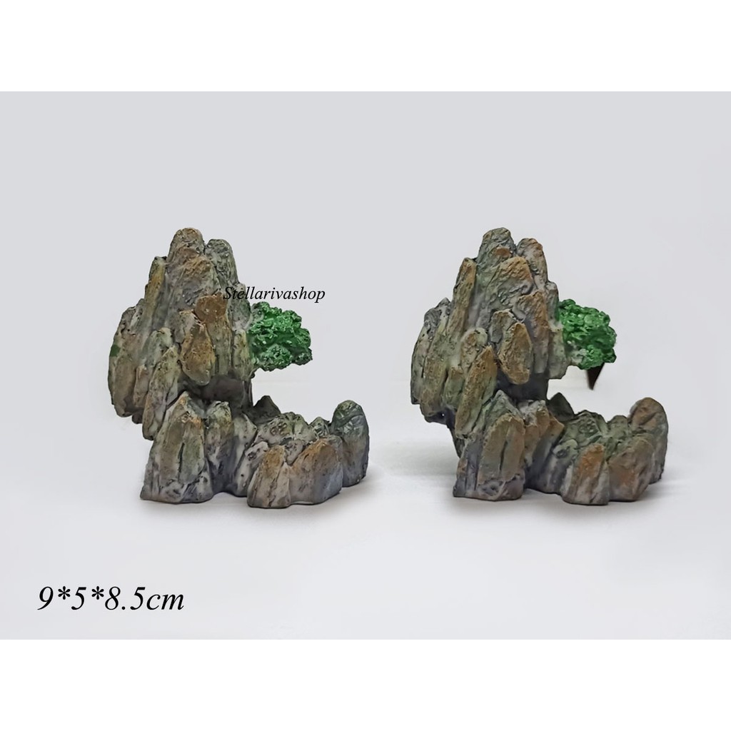 Núi đá lớn cong size lớn cao 9cm trang trí tiểu cảnh, terrarium