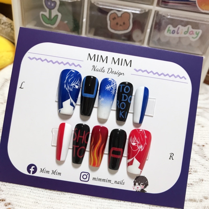 Nail box móng úp thiết kế Todoroki Shoto