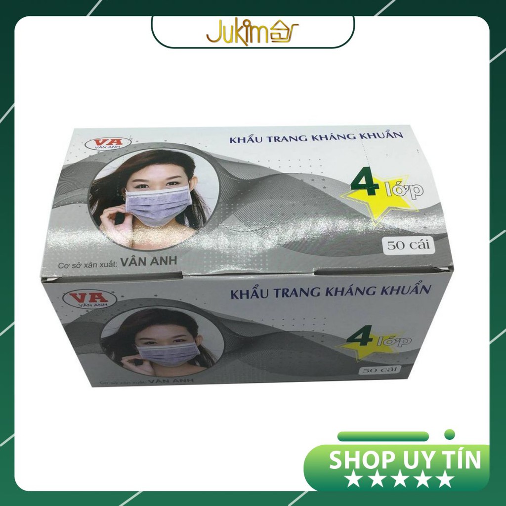 🔰 [ CHẤT LƯỢNG ] Hộp 50 khẩu trang y tế kháng khuẩn cơ sở sản xuất Vân Anh ✅