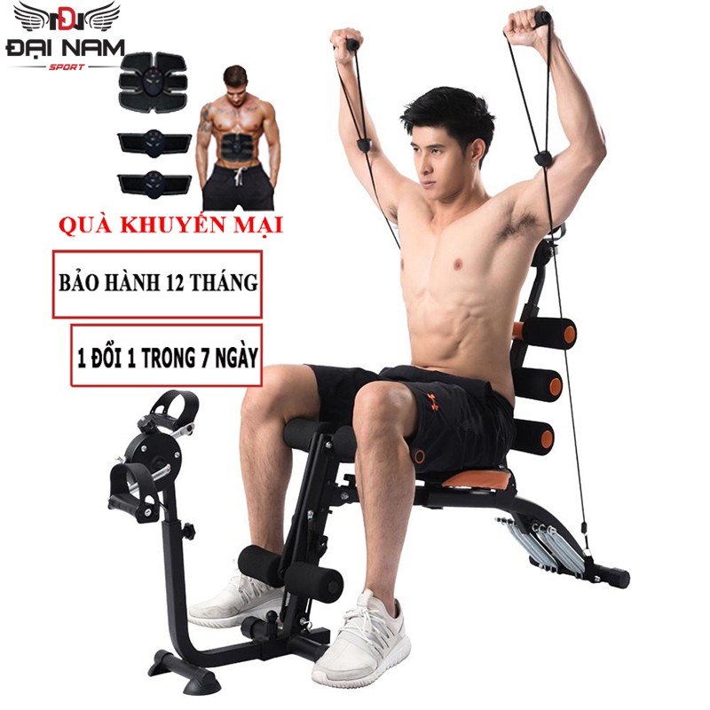 Máy Tập Bụng Đa Năng New Six Pack Care Có Đạp Xe 2021 Giảm Mỡ Bụng + Kèm Máy Massage Chạy Pin