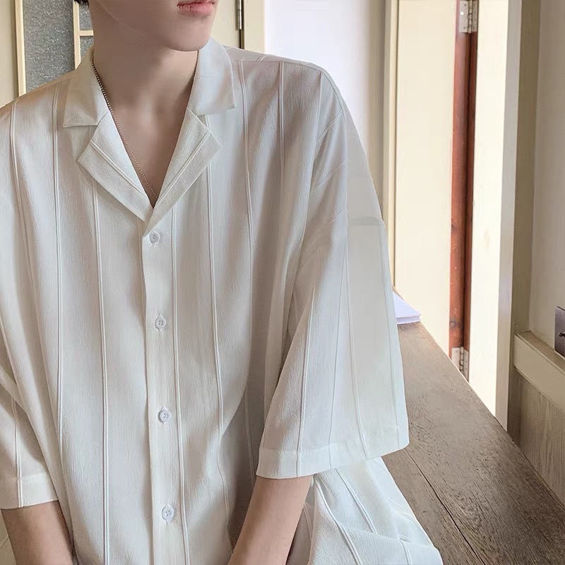 Áo Sơ Mi Ngắn Tay Thời Trang Mùa Hè Hàn Quốc Dành Cho Nam
