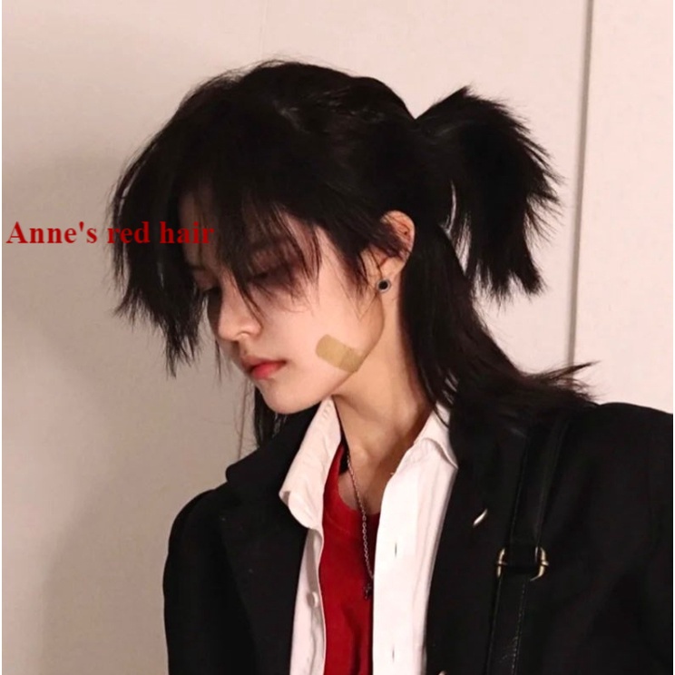 Bộ tóc giả hóa trang đầu sói samurai tự nhiên cho nam và nữ