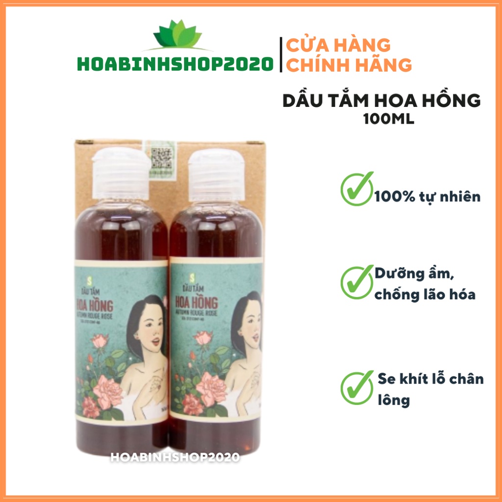 Dầu tắm Hoa Hồng HTX Sinh Dược- sứa tắm hoa hồng THƠM MỊN SÁNG DA
