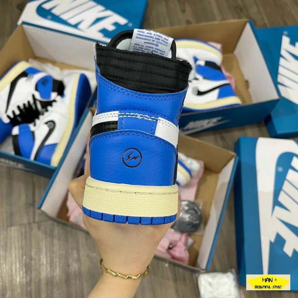 Giày thể thao Jordan 1 High OG SP Fragment x Travis Scott cổ cao màu xanh trắng cực hot, siêu phong cách | BigBuy360 - bigbuy360.vn