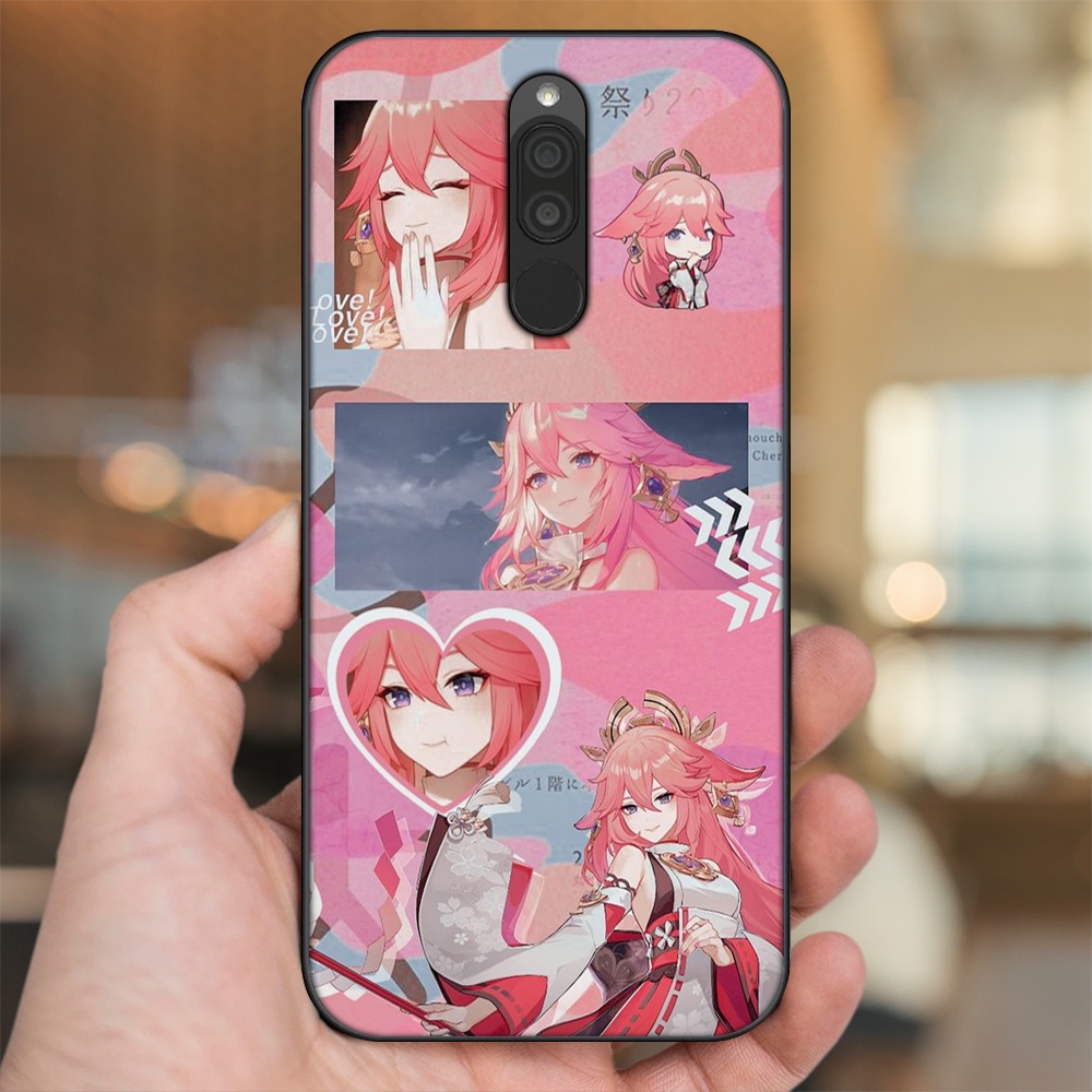 Ốp lưng Xiaomi Redmi 8 viền đen in hình Yae Miko Genshin Impact