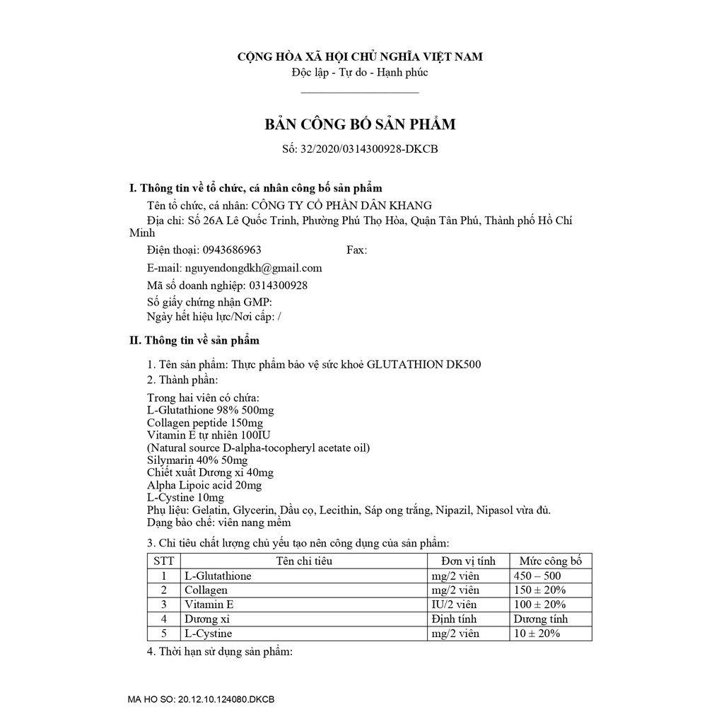 Viên uống trắng da Glutathion DK500 dành cho da nám da sạm da không đều màu | BigBuy360 - bigbuy360.vn