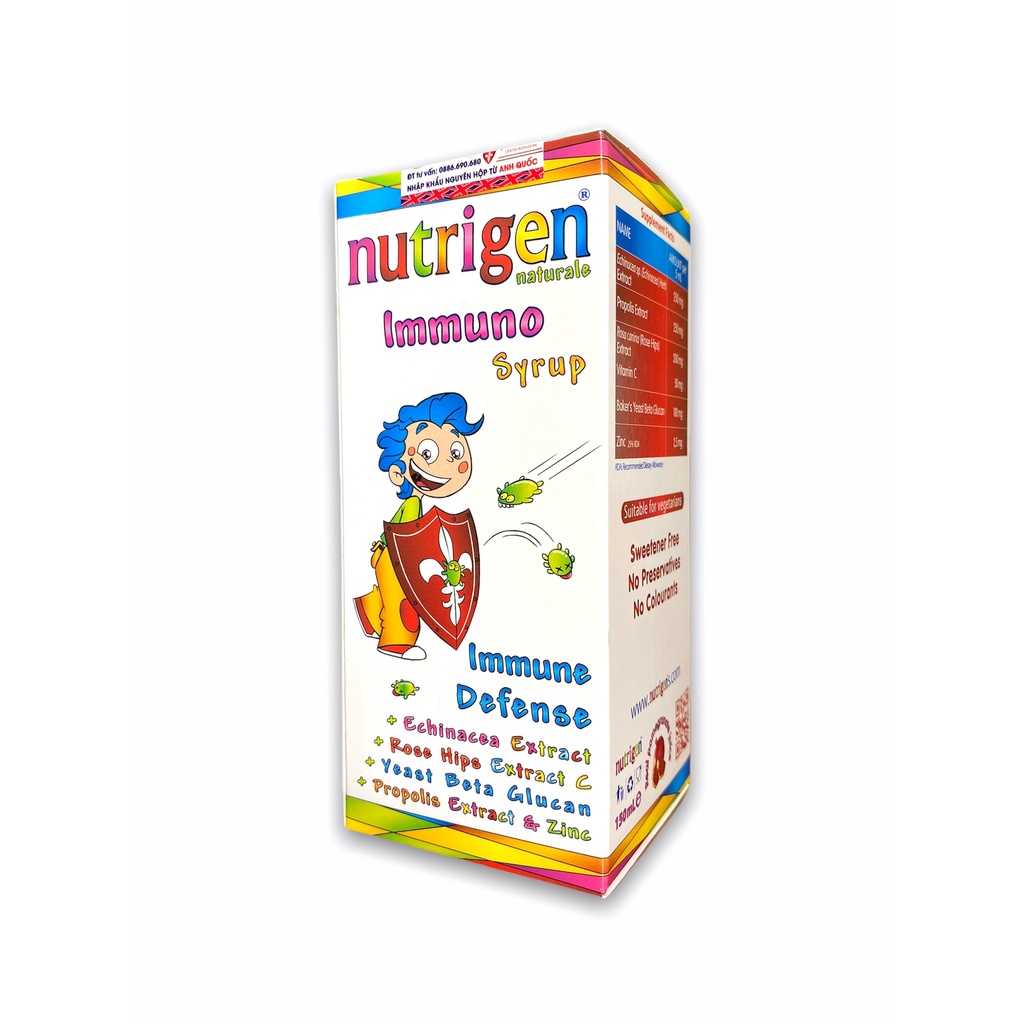 Nutrigen Naturale Immuno - Siro Trẻ Em - Bổ Sung Dinh Dưỡng Tăng Sức Đề Kháng
