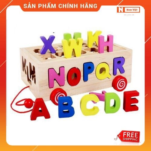 Xe kéo thả chữ cho bé học bảng chữ cái Tiếng Anh bằng gỗ