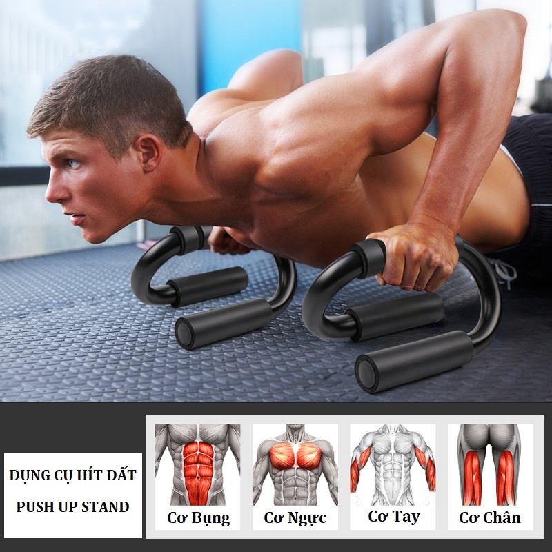 Dụng Cụ Tập Hít Đất Chống Đẩy Chân Thẳng Tập Ngực Push Up Stand - Tập GYM