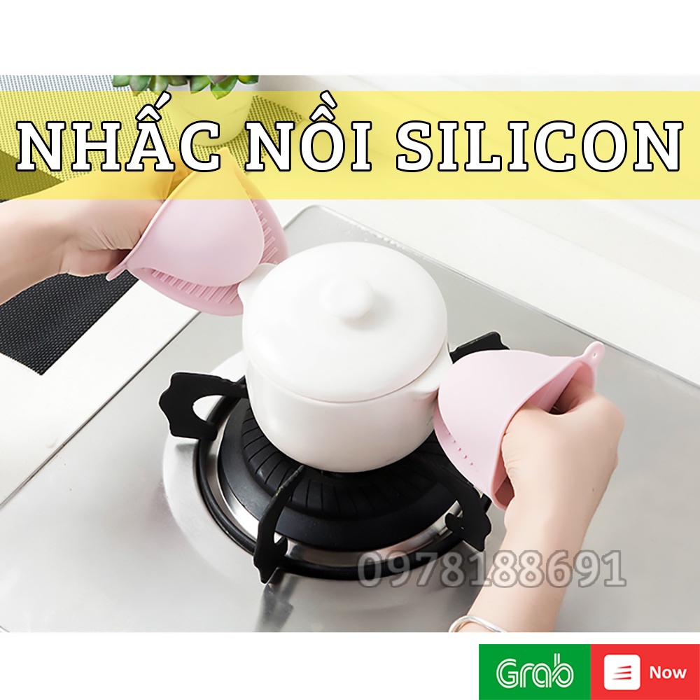 Miếng Nhấc Nồi Silicon Có Móc Treo Tiện Lợi, Chống Nóng, Chống Trơn Trượt