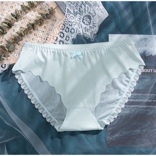 Quần lót không viền chất liệu thun lạnh Peachbra pha ren lớp lót cotton không đường may