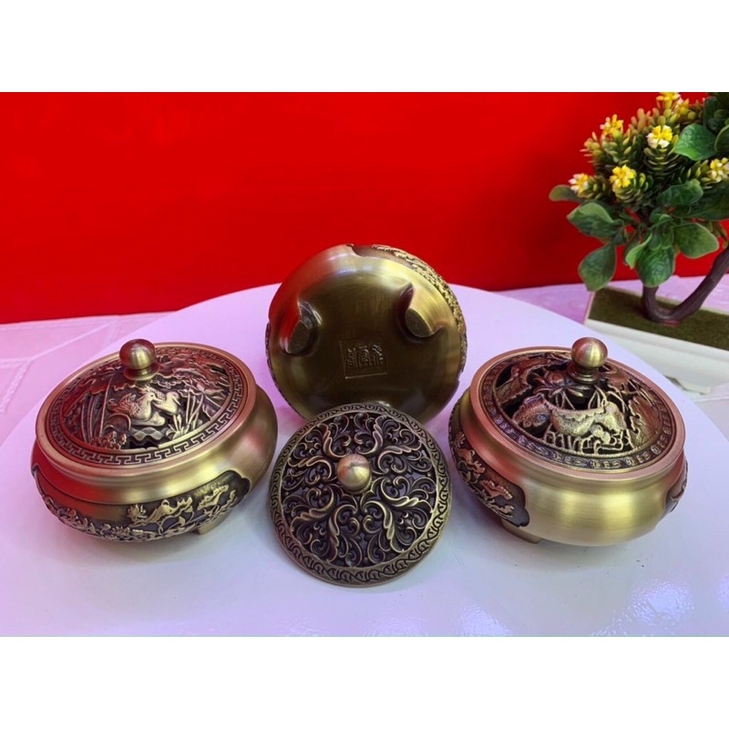 Lư xông trầm hương hàng đẹp nặng nhiều mẫu đốt trầm bằng đồng