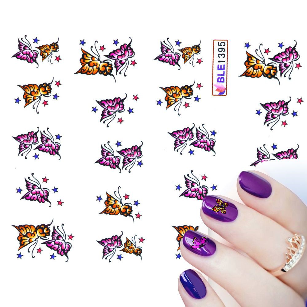 Decal nước nhiều màu dán móng nghệ thuật