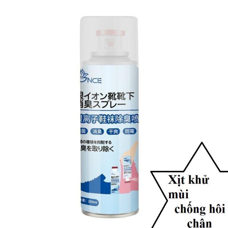 Chai Xịt Hôi Chân Nhật Bình Sịt Hôi Chân Khử Mùi Giày Công Nghệ Nano Bạc Mùi Dịu Nhẹ 260ml (Shop LaV