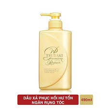 Dầu Xả Phục Hồi &amp; Ngăn Ngừa Rụng Tóc Tsubaki Premium Repair Conditioner 490ml - dành cho tóc hư tổn (Màu vàng )