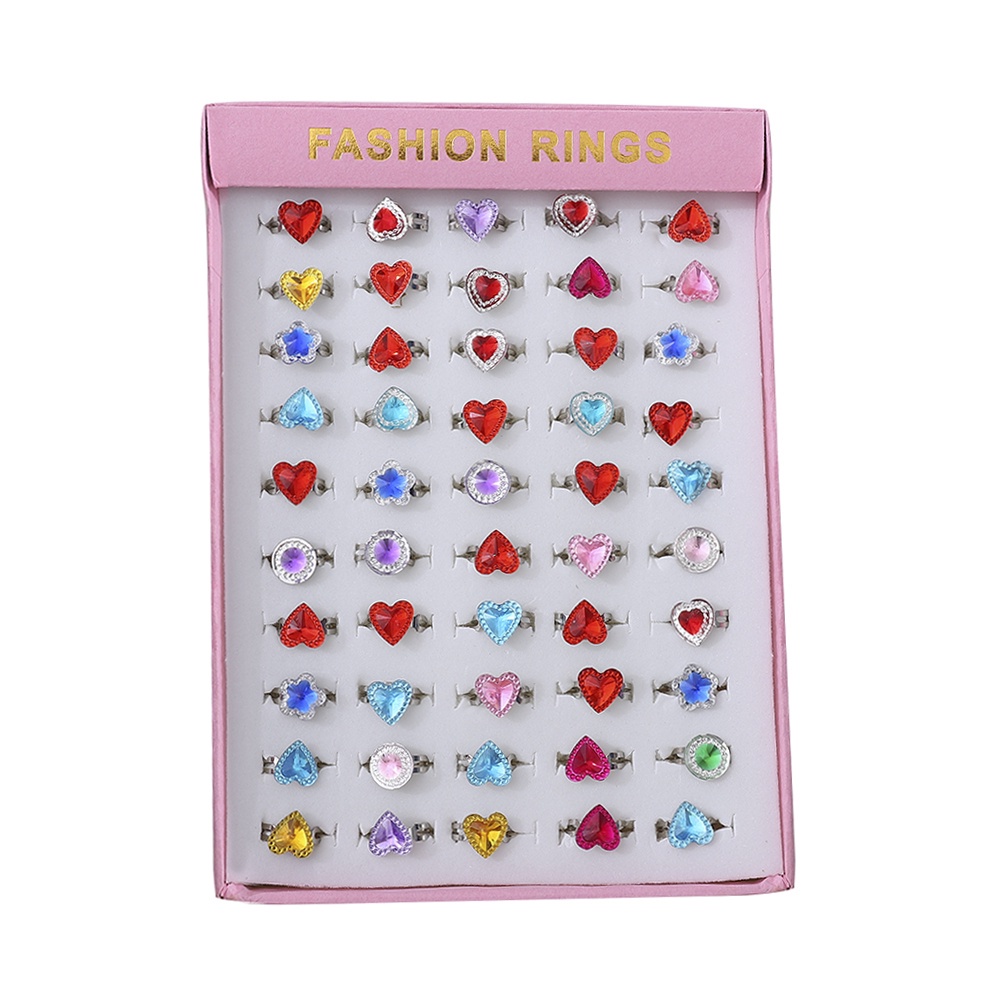Bộ 50 Nhẫn Hoạt Hình Có Thể Điều Chỉnh Kích Cỡ Cho Bé Gái
