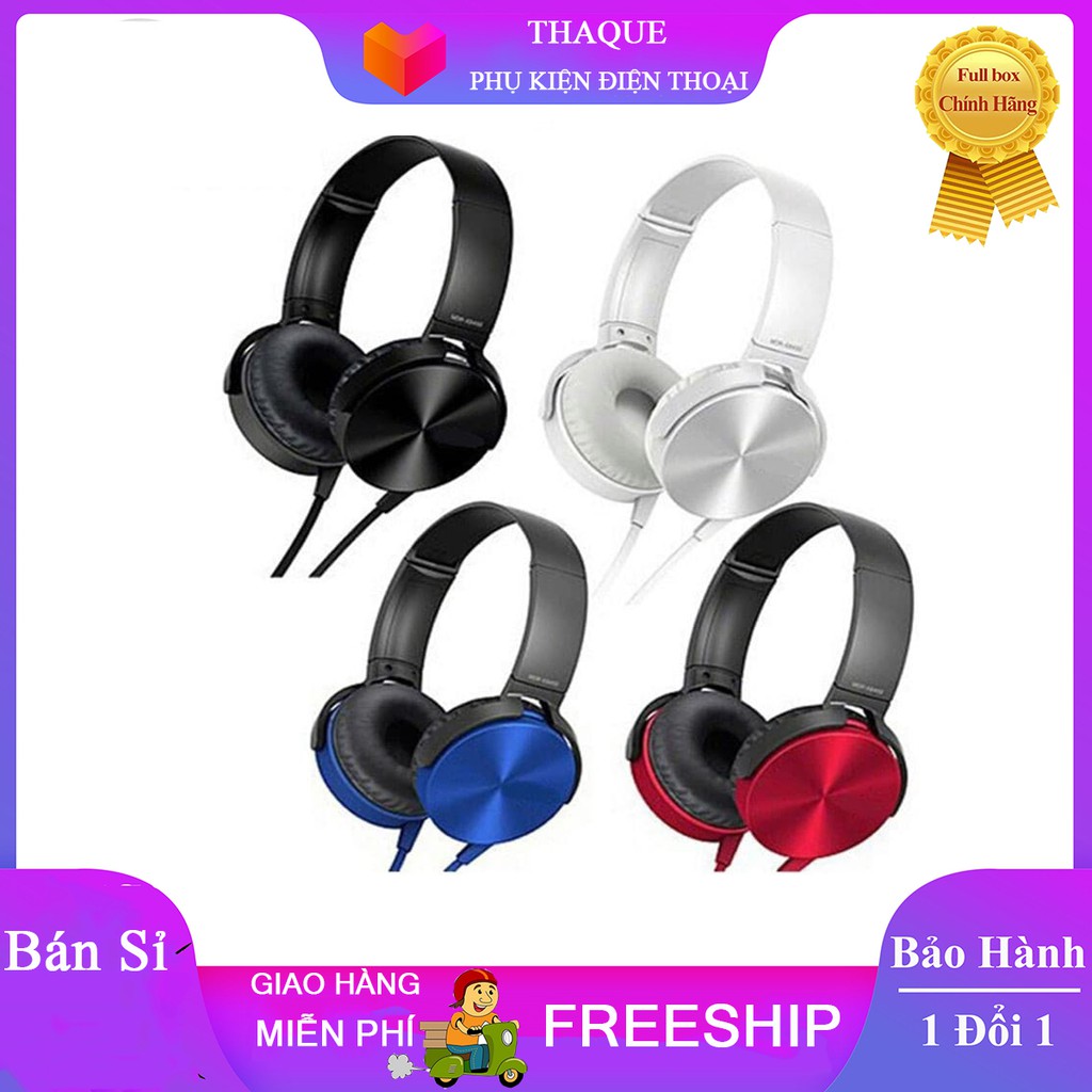 [BH CHÍNH HÃNG ]TAI NGHE CHỤP TAI SONY EXTRA BASS MRD - XB450 Bao test âm thanh 15 ngày 5.0