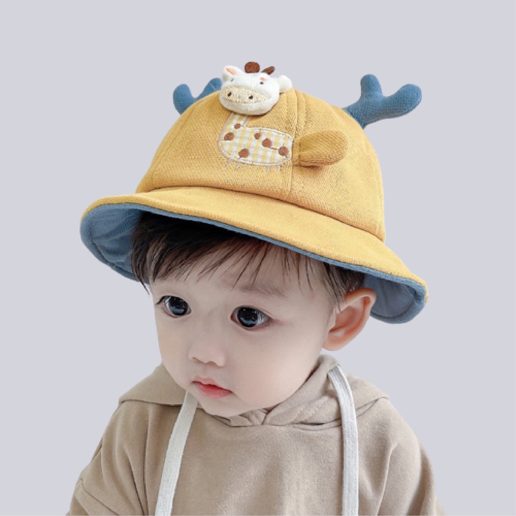 [Ảnh Thật] Mũ Tai Bèo Họa Tiết Hoạt Hình Phong Cách Hàn Quốc Cho Bé