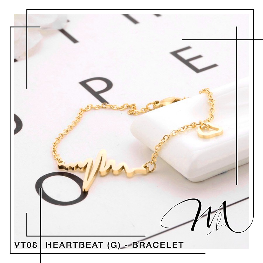 Lắc tay nữ nhịp tim phong cách Hàn Quốc Titan không gỉ - VT08