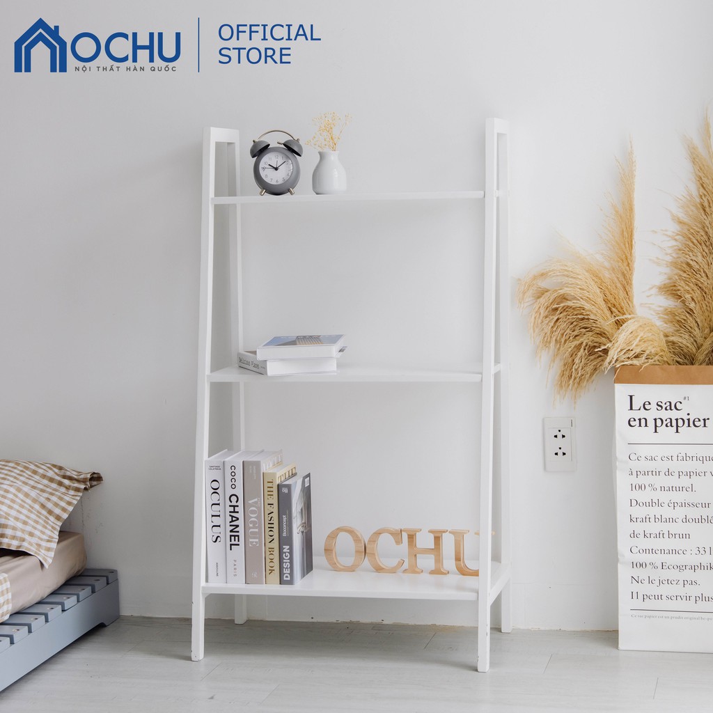 Kệ Sách 3 Tầng Khung Gỗ OCHU - A Book 3F - White | BigBuy360 - bigbuy360.vn