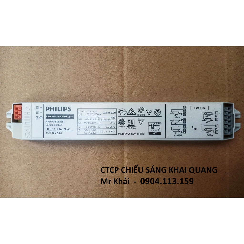Chấn lưu cho bóng T5 28W - Philips Ballast EB-Ci 1-2 14-28W