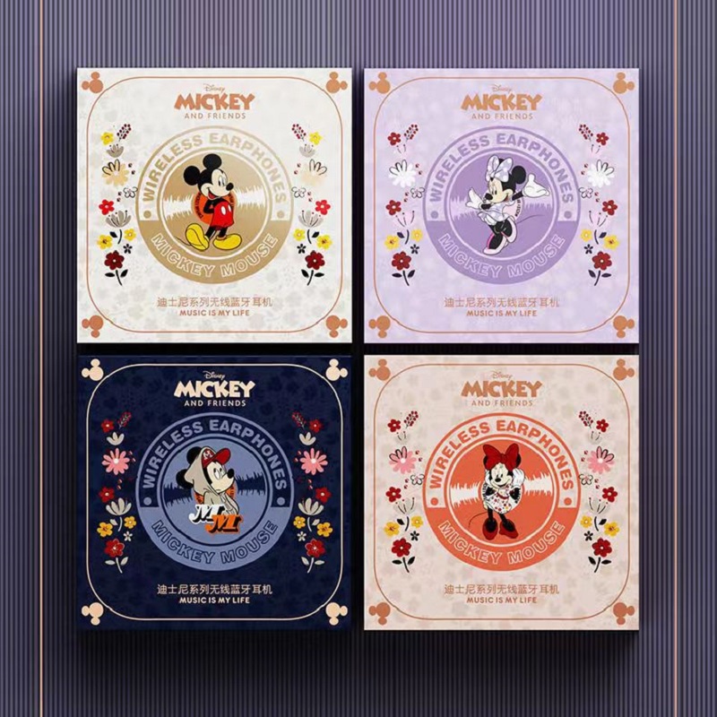 DISNEY Tai Nghe Nhét Trong Không Dây Bluetooth Q7 Q8 Chống Tiếng Ồn Có Micro Hình Chuột Mickey Minnie Chính Hãng TWS