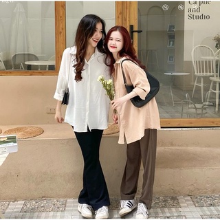 Áo sơmi đũi basic Quảng Châu CHANREEN [FREESHIP]