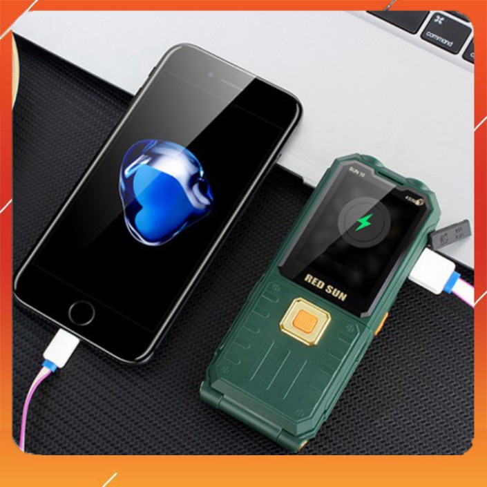 Điện Thoại Pin Khủng RedSun 10 04 Sim 4 Sóng Loa To Sóng Khỏe Đèn Pin Soi Tiền
