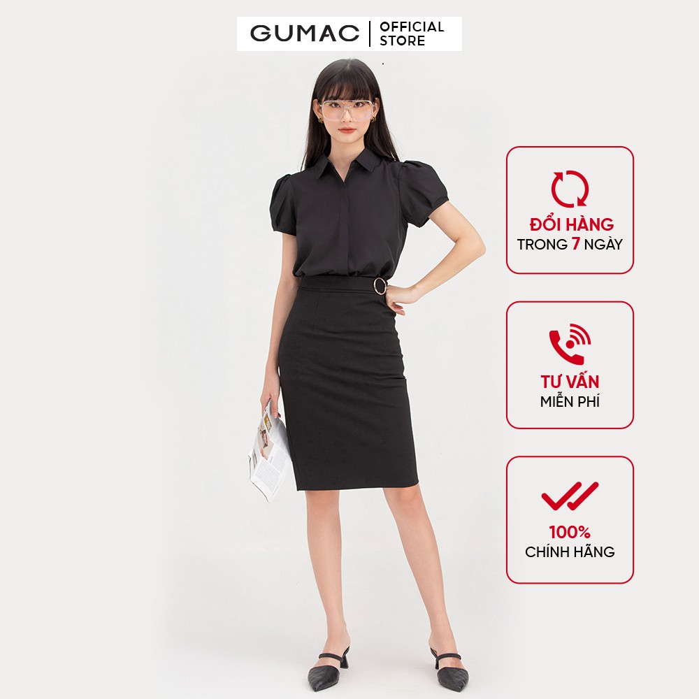 Chân váy nữ phối phụ kiện GUMAC VB743