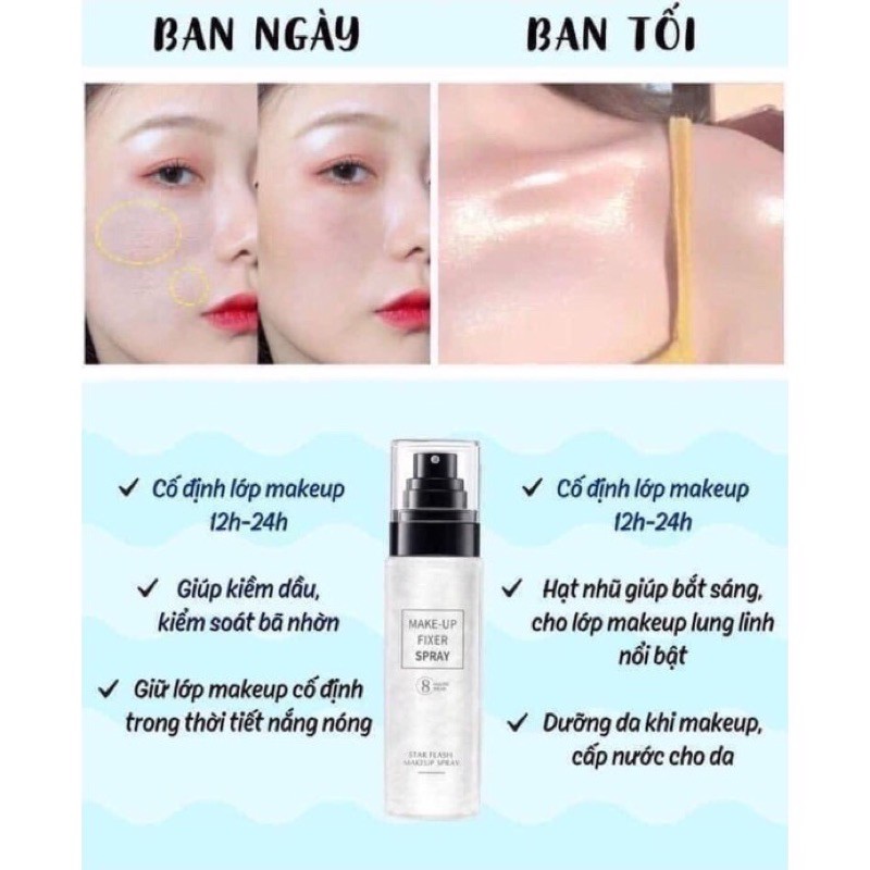 Xịt Khoá Nền Giữ Lớp Trang Điểm Makeup Fixer Spray (Chính hãng Có Nhũ) | BigBuy360 - bigbuy360.vn