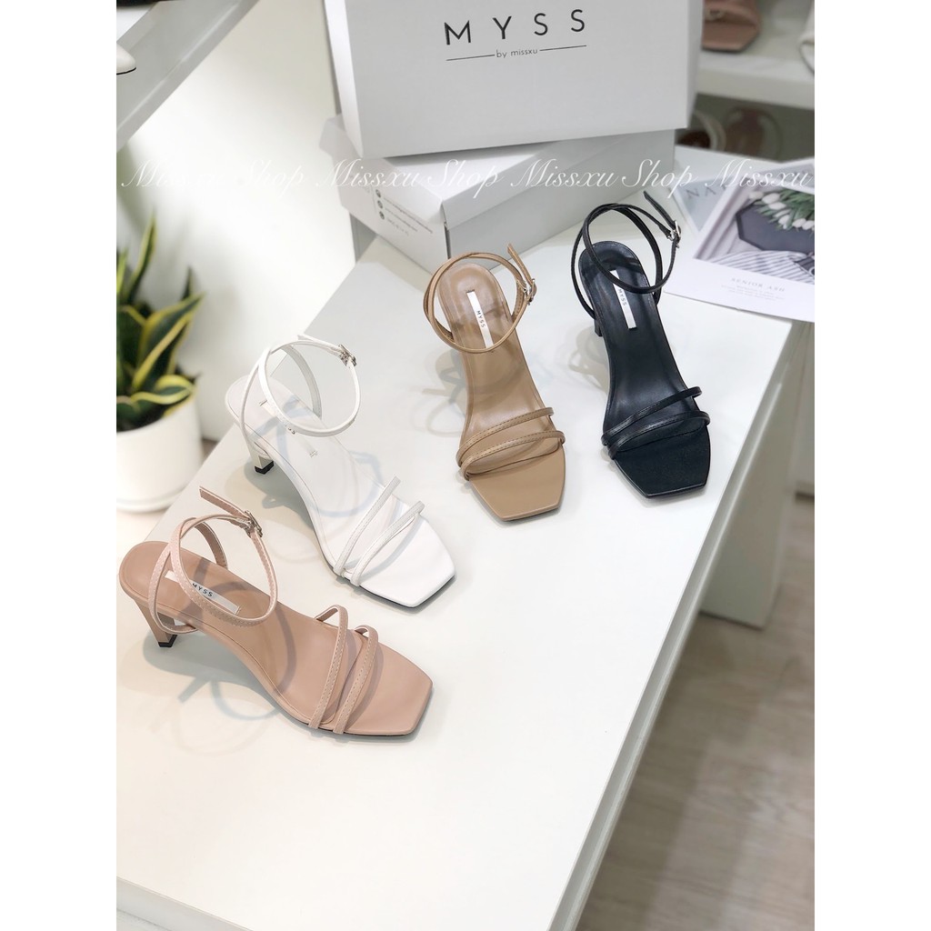 Giày sandal nữ quai ngang mảnh 2 dây 7cm thời trang MYSS - SD85