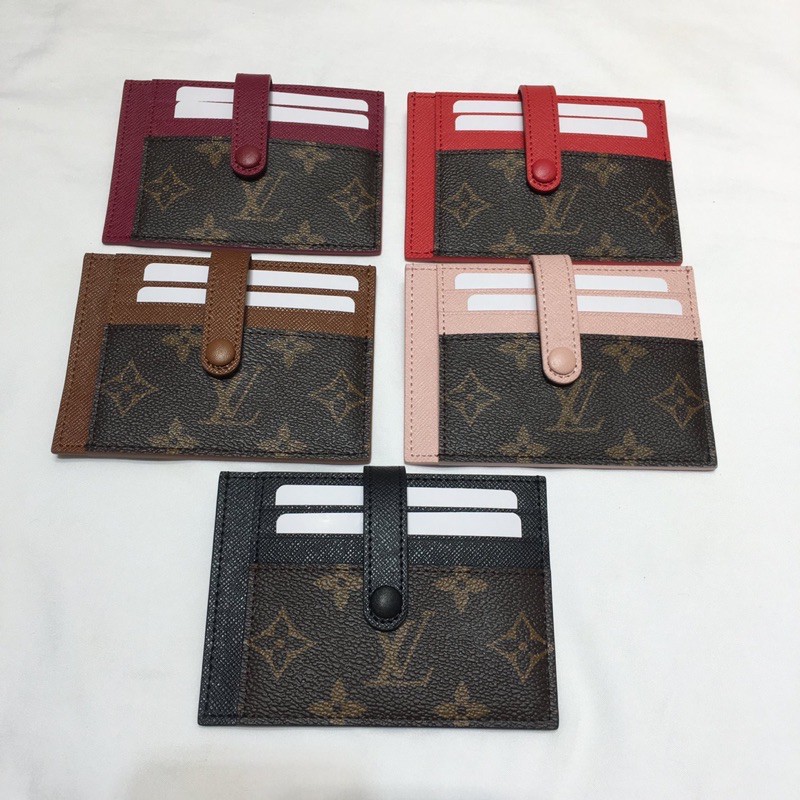 Ví mỏng /ví ngắn đựng thẻ và danh thiếp thương hiệu Louis Vuitton LV da thật cao cấp