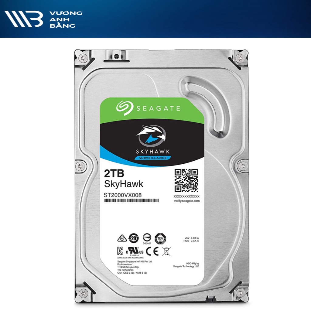 Ổ cứng HDD Seagate Skyhawk 1TB / 2TB / 3TB / 4TB / 6TB 3.5&quot; SATA 3- Hàng Chính Hãng