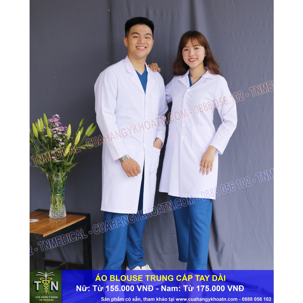 Áo Blouse  Bác Sĩ, Dược Sĩ, Xét Nghiệm - Thương Hiệu TN Medical