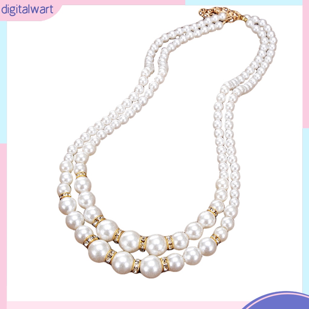 Dây chuyền hai lớp đính ngọc trai nhân tạo thời trang