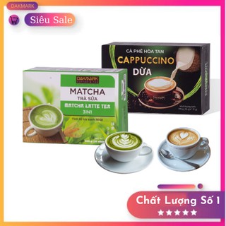[ COMBO SIÊU CHẤT ] Coffee and milk tea DakMark ( 1 hộp Cappuccino dừa + 1 hộp match trà sữa)