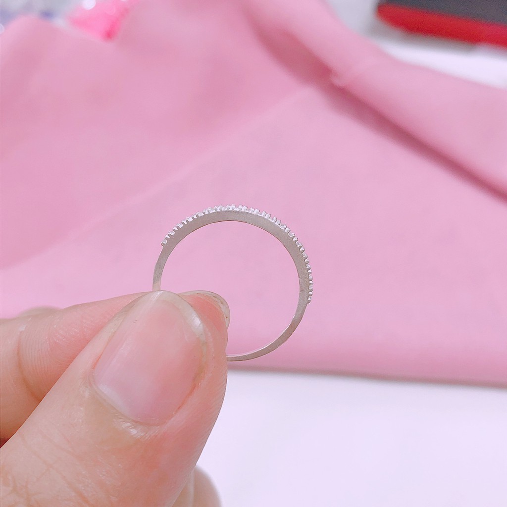 Nhẫn bạc nữ một hàng đá nhỏ cực xinh, mua 2 giảm 5k / Trang sức JQN cam kết bạc thật kèm bảo hành
