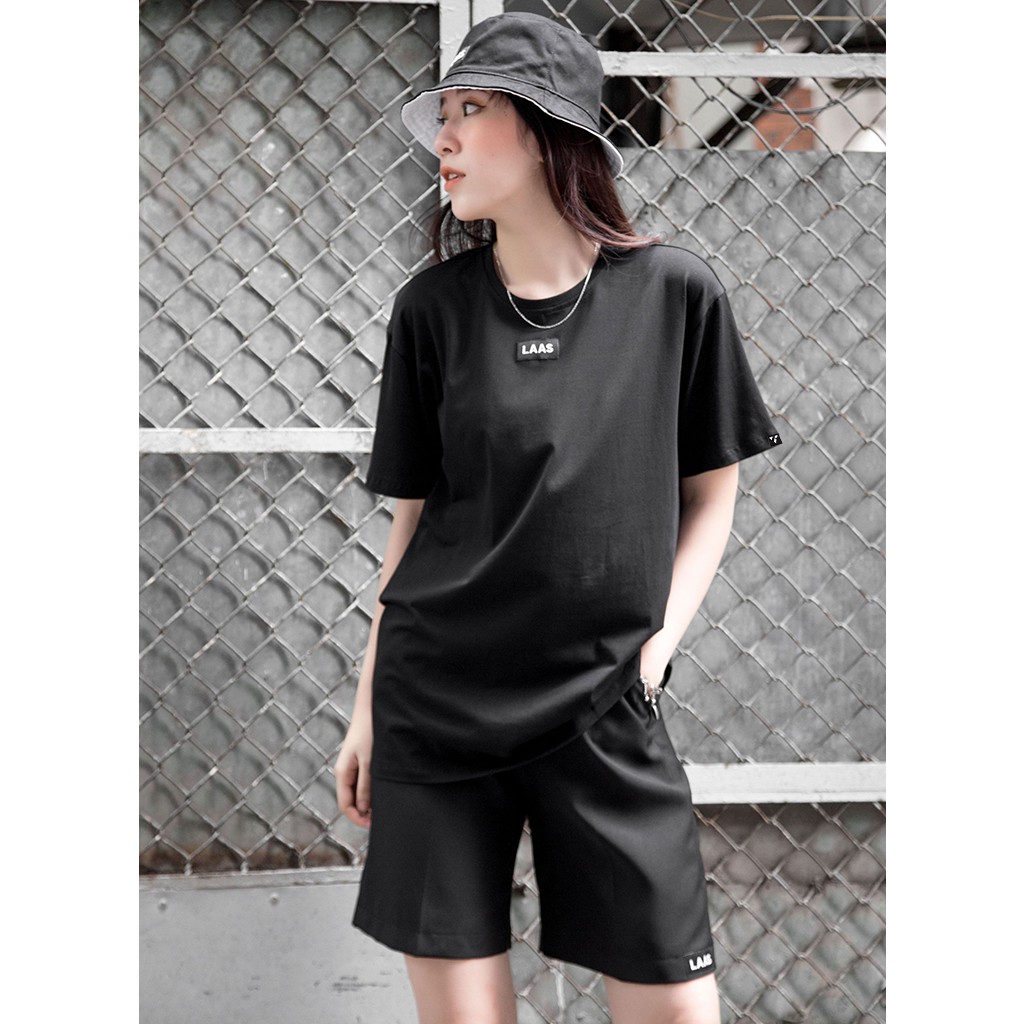 Áo thun UNISEX Tee Basic LAAS Ss1 - Áo Thun Tay Lỡ Streetwear, tags áo dệt, vải cotton 100%.