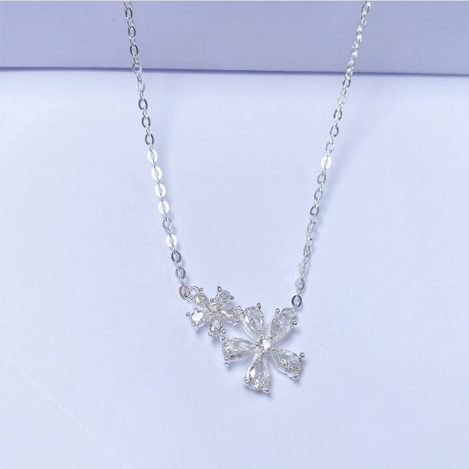 Dây chuyền bạc hình hoa 5 cánh, Vòng cổ chất liệu bạc ta sang trọng nữ tính - Trang sức bạc Evasilver