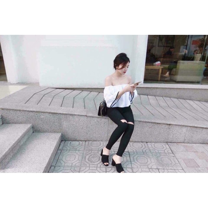 Quần Jeans thô bò ( co giãn 4D ) rách gối và không rách gối - ALISA