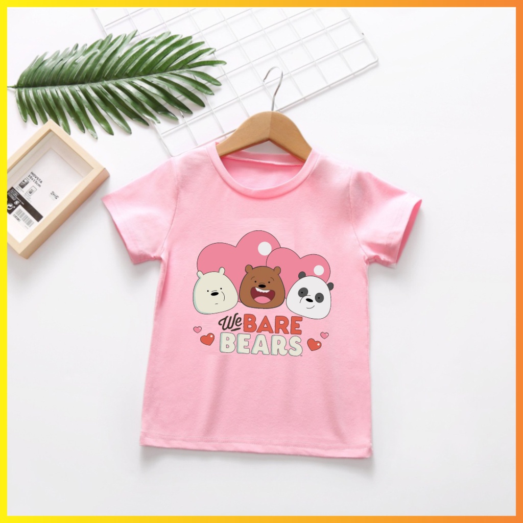 Áo thun trẻ em in hình 3 chú gấu we bare bears cực hot bé trai bé gái