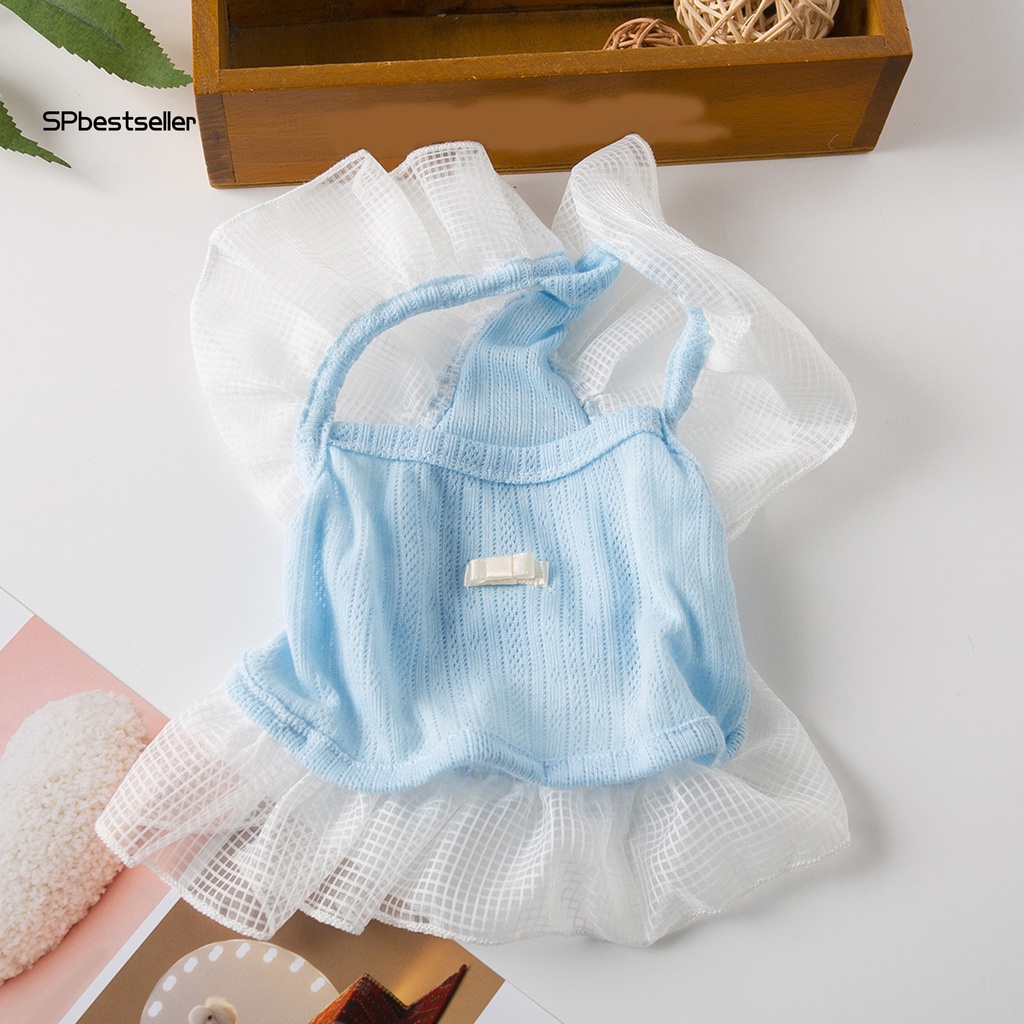 Spbestseller Đầm Tay Bay Xếp Ly Dễ Thương Có Thể Tái Sử Dụng Phù Hợp Với Mùa Hè Thoáng Khí Dành Cho Cún Cưng