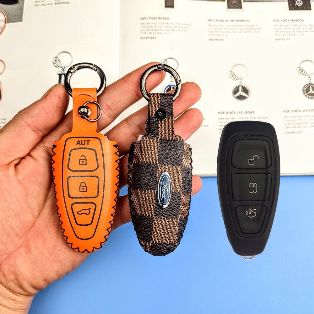 Bao Da Chìa Khóa Ford  Focus, Fiesta, Ecosport 2014-2017 Không Dây (FF)