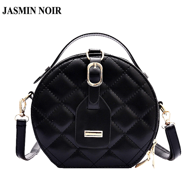 Túi Xách JASMIN NOIR Tròn Nhỏ Họa Tiết Kẻ Ô Sọc Chất Liệu Da Pu Thời Trang Sang Chảnh Cho Nữ