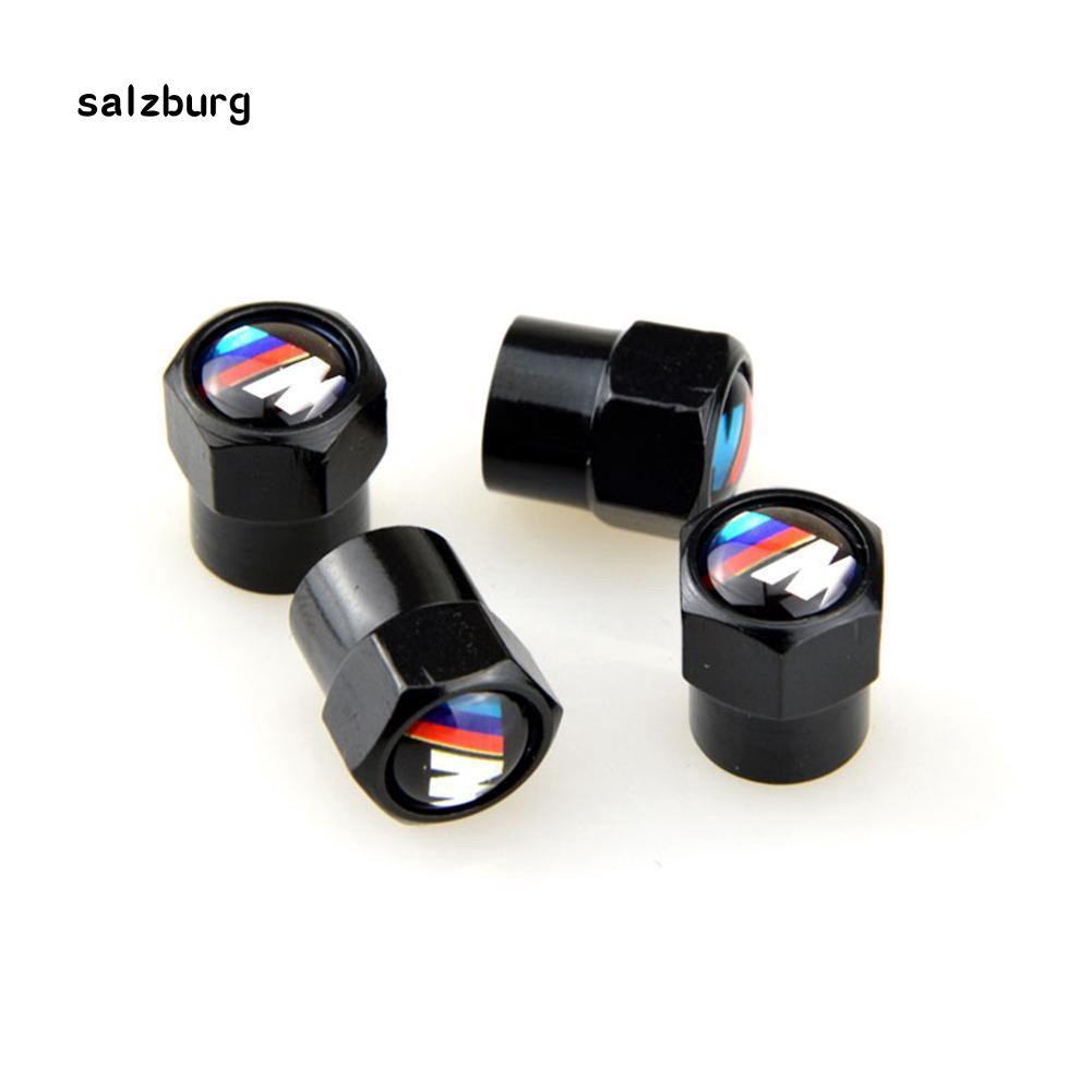 Set 4 nắp van lốp xe hơi bằng kim loại chống bụi cho BMW